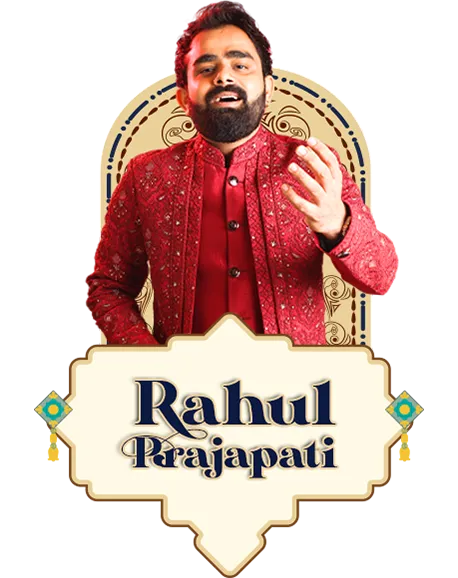 Rahul Prajapati performing at Maavdee Navratri 2025 Garba event in Ahmedabad